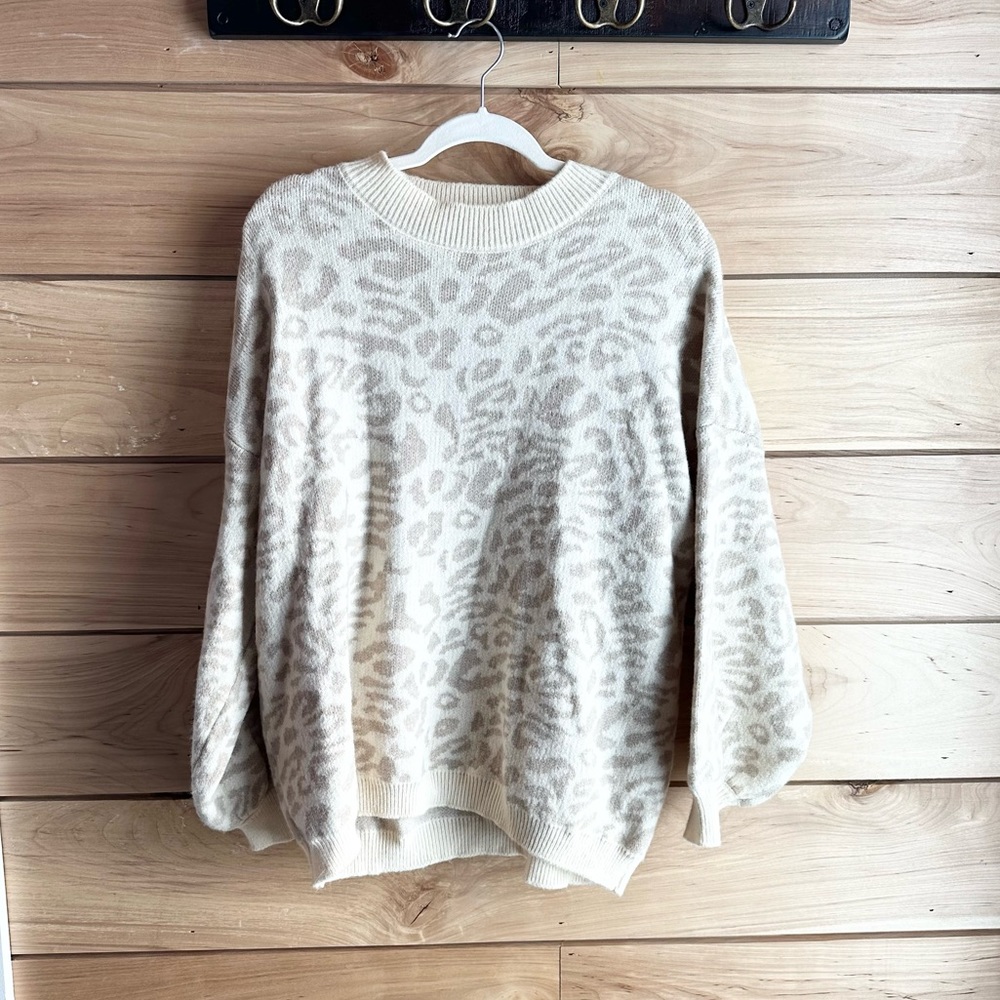Chicwish Cream Leopard Sweater